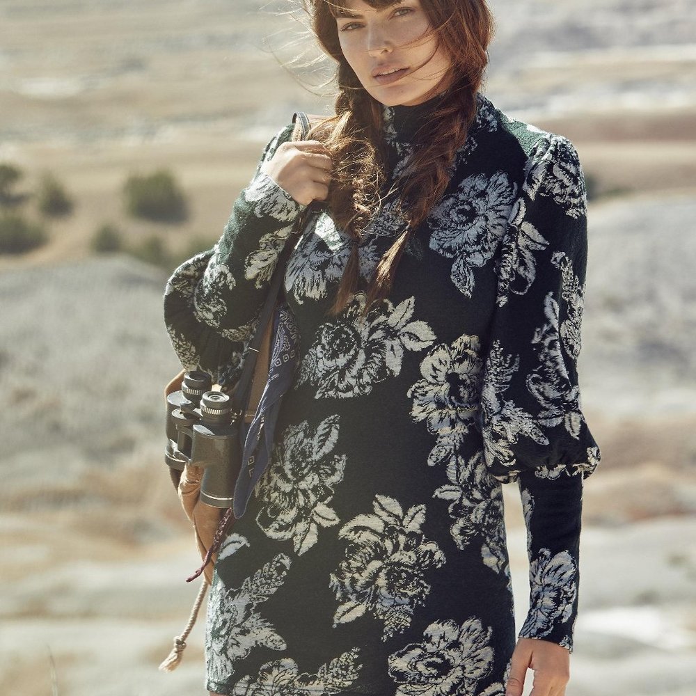 Free People Farrah Floral Wool Blend
Mini Sweater Dress